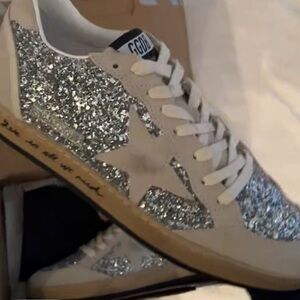 Golden Goose Glitter and Cream Women's Sneakers